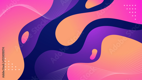 Abstract purple yellow waves and lines, great for backgrounds, posters, and digital art projects needing a vibrant and dynamic touch.