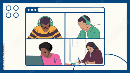 Virtual Meeting of Diverse People: Online Collaboration and Remote Learning on a Video Call Screen