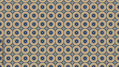 Modern pattern with geometric and floral decorative elements.