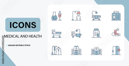 Medical and Health Icons A Comprehensive Set of Healthcare Symbols