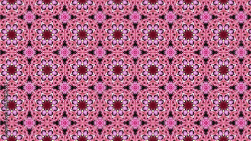 Modern pattern with geometric and floral decorative elements.