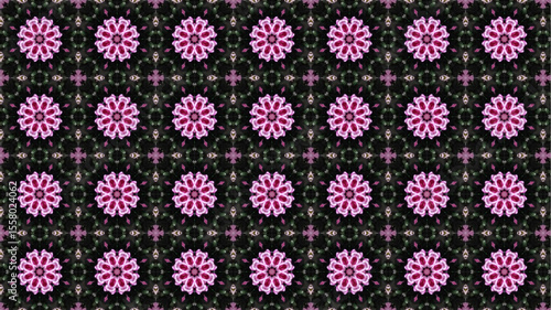 Modern pattern with geometric and floral decorative elements.