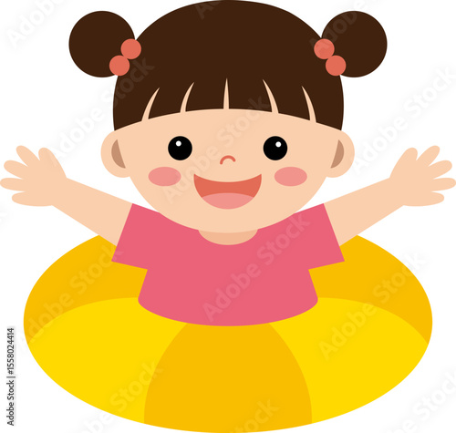 물놀이 하는 여자 아이