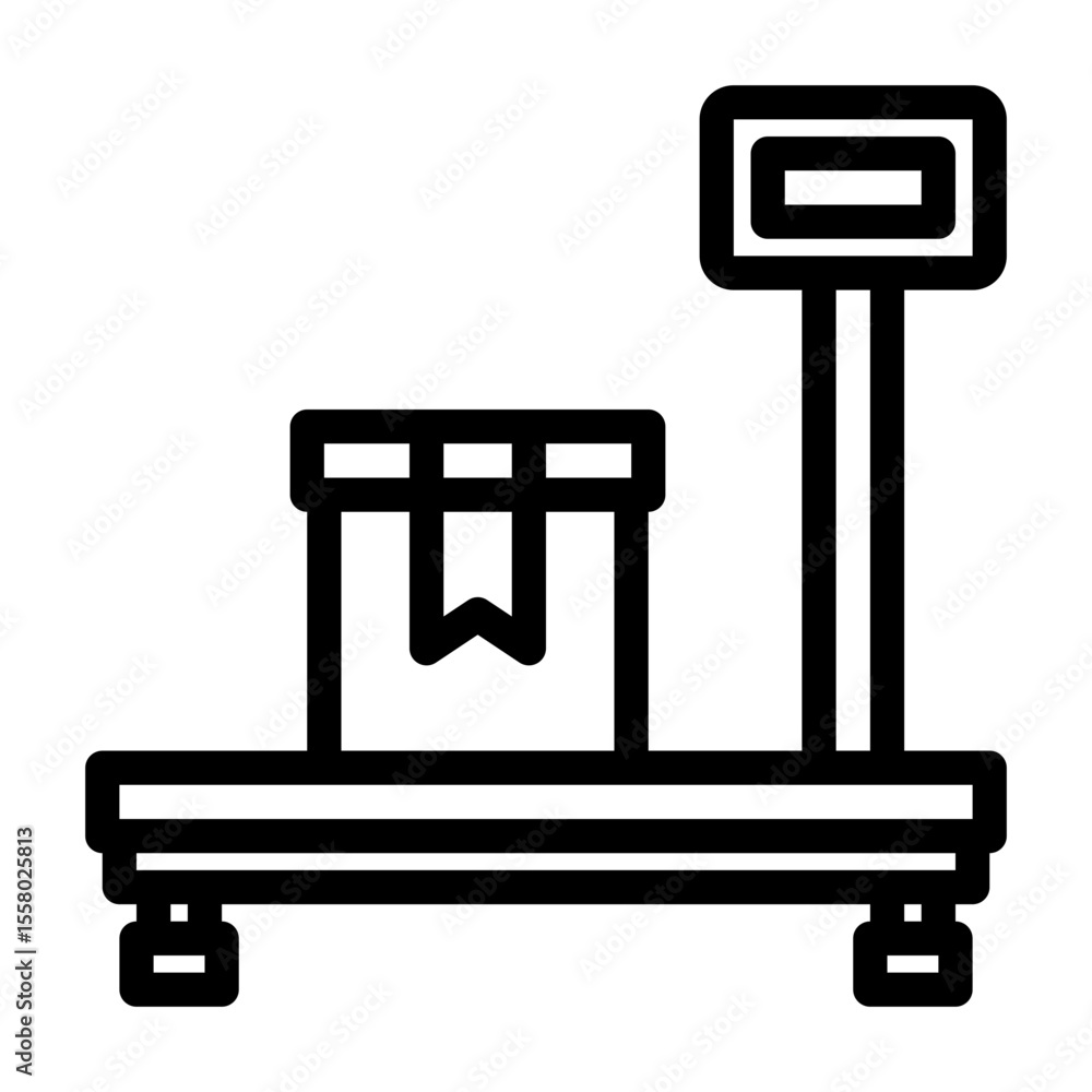 Fototapeta premium Parcel with scale icon illustration