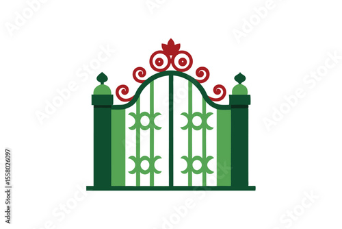 Beautiful Decorative Garden Entry Gate Design with Floral Elements and Ornate Details