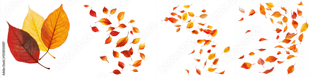 Autumn leaves in warm shades of orange red and yellow Autumn leaves in warm shades of orange red and yellow
