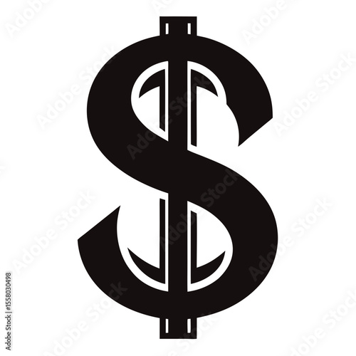 dollar sign isolated on white