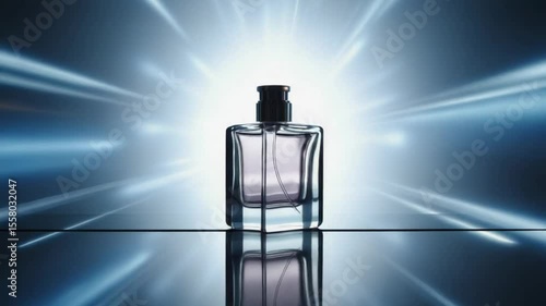 Perfume Bottle with Blue Glow Light Effect