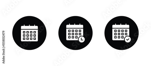 Calendar icon set. Calender symbol vector