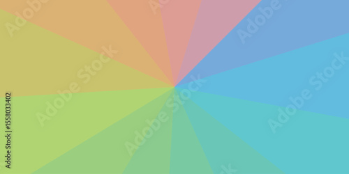 Soft Rainbow Burst Vector – Radiant Fan Style in Muted Tones