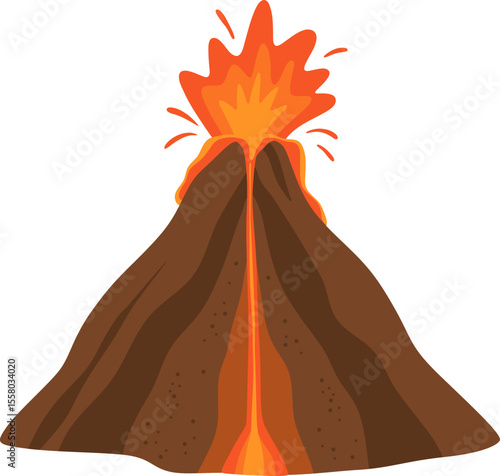 Erupting volcano