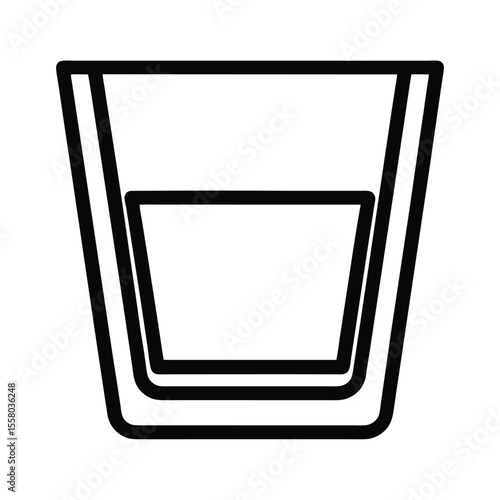 Whiskey Glass Icon Outline Vector Illustration