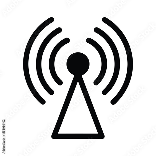 Wireless Signal Icon Outline Vector Illustration