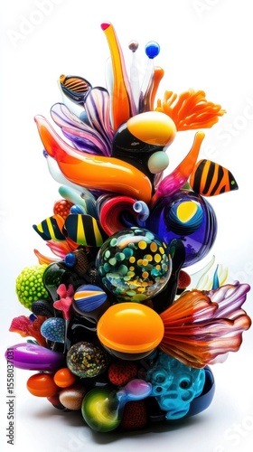 Colorful Glass Sculpture Resembling Coral Reef