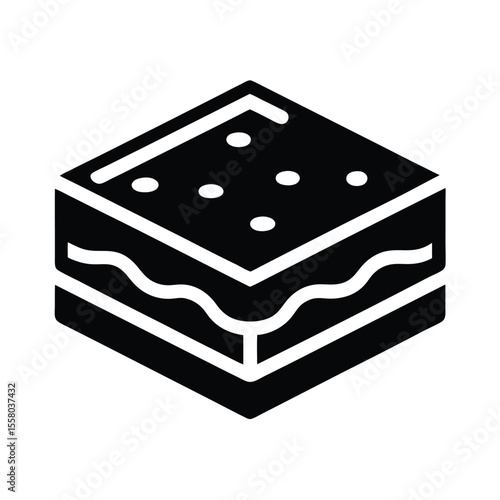 Brownie Icon Outline Vector Illustration
