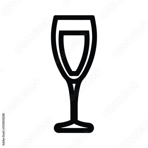Champagne Glass Icon Outline Vector Illustration