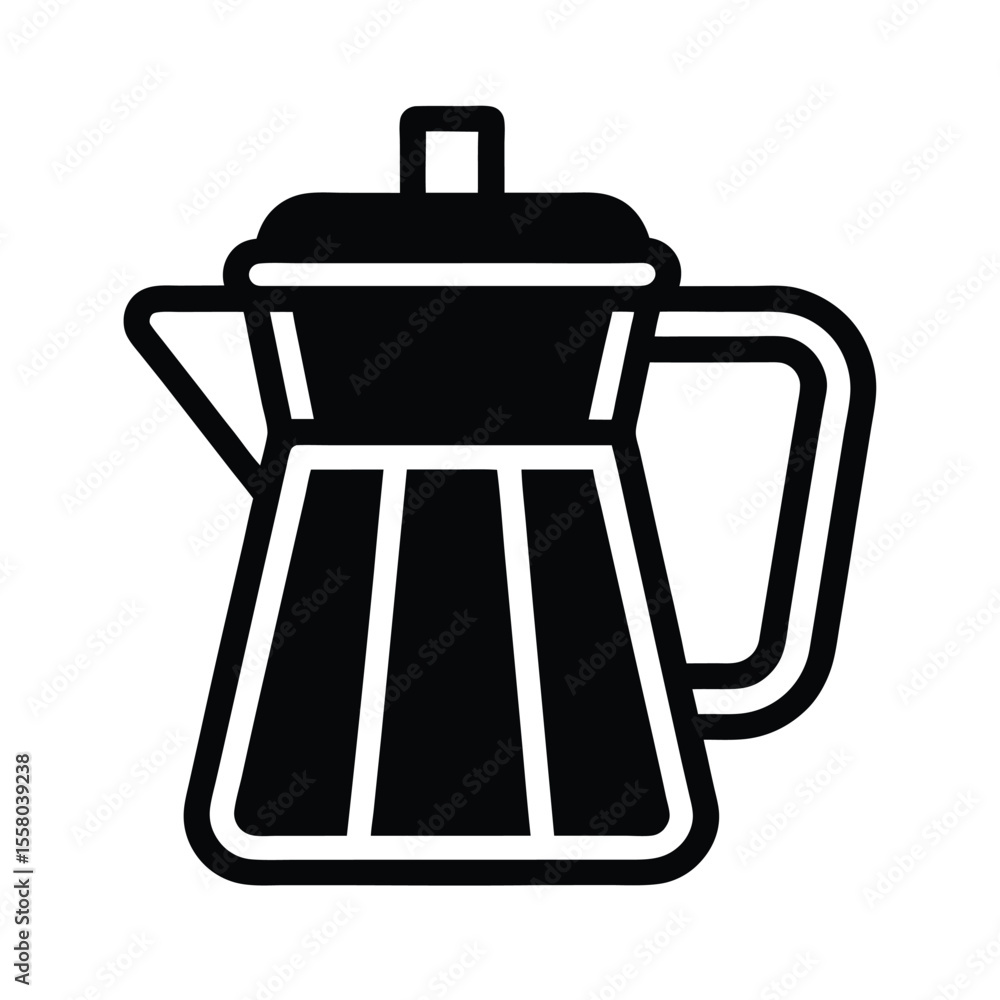Obraz premium Coffee Pot Icon Outline Vector Illustration
