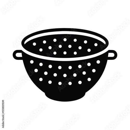 Colander Icon Outline Vector Illustration