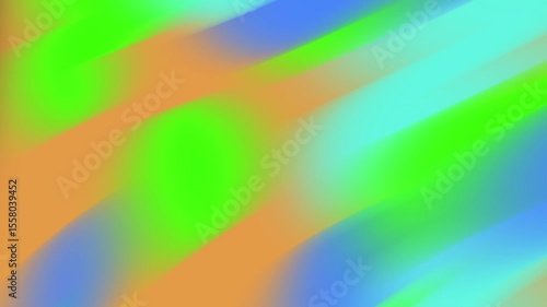 Abstract colorful wave patterns blending in vibrant hues of green, blue, and orange