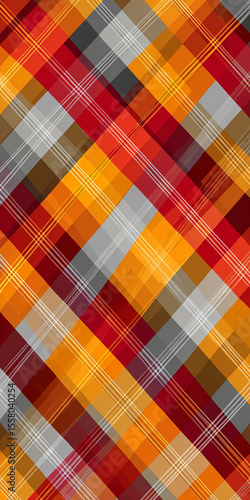 Orange and Gray Seamless Pattern. Flannel shirt pattern