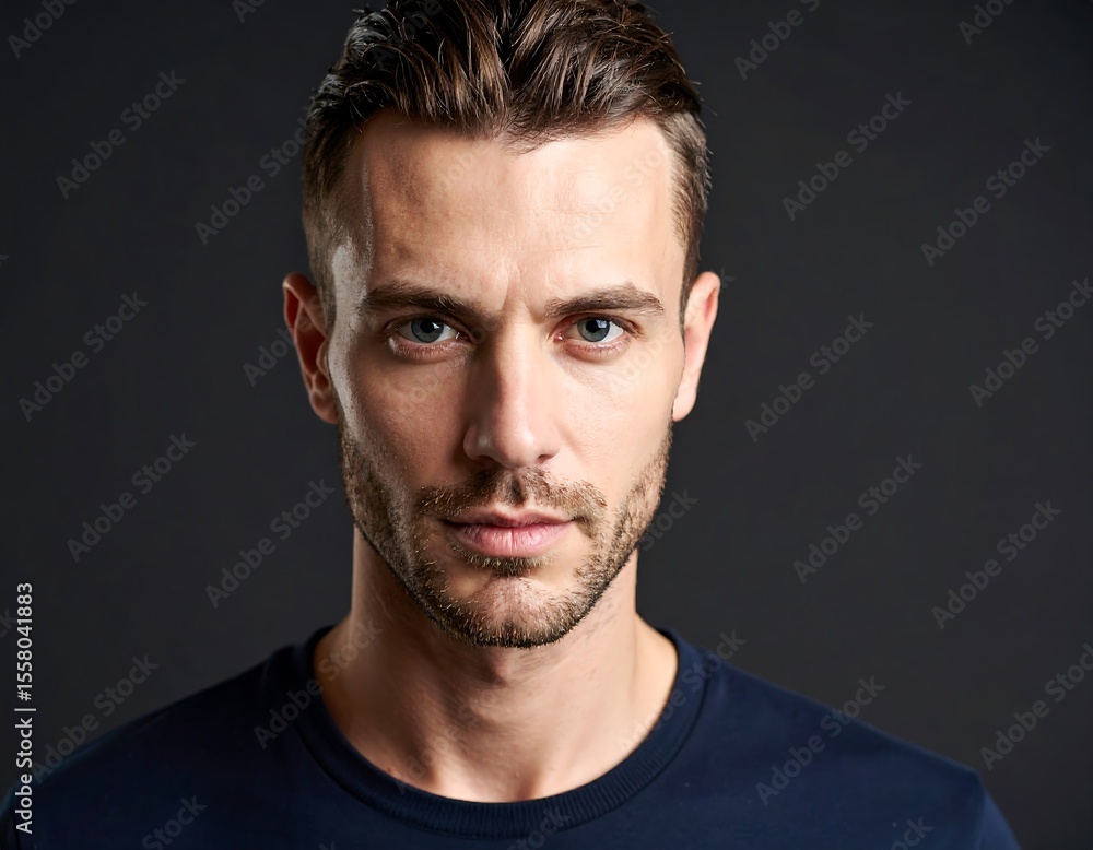 Fototapeta premium Human figure with featureless face staring forward, empty and detached.