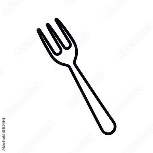 Fork Icon Outline Vector Illustration