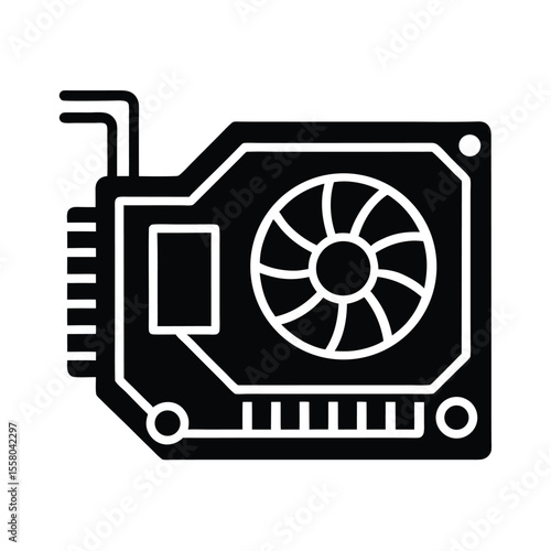 GPU Icon Outline Vector Illustration