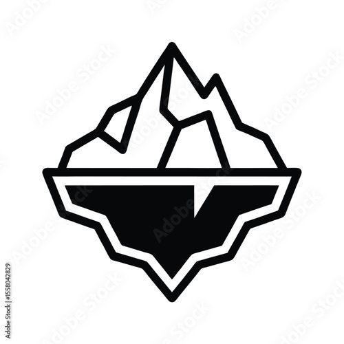 Iceberg Icon Outline Vector Illustration