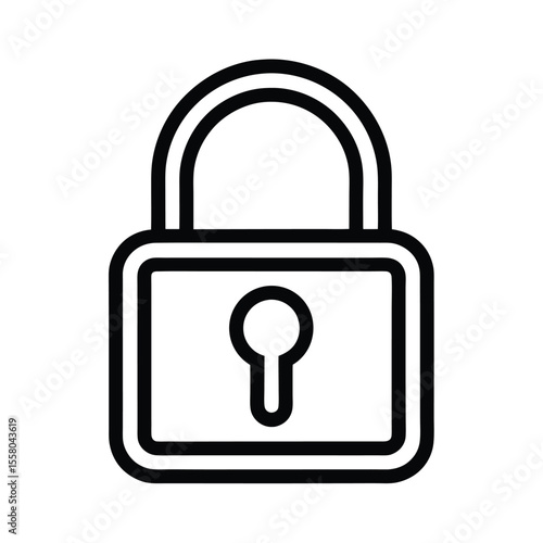 Lock Icon Outline Vector Illustration