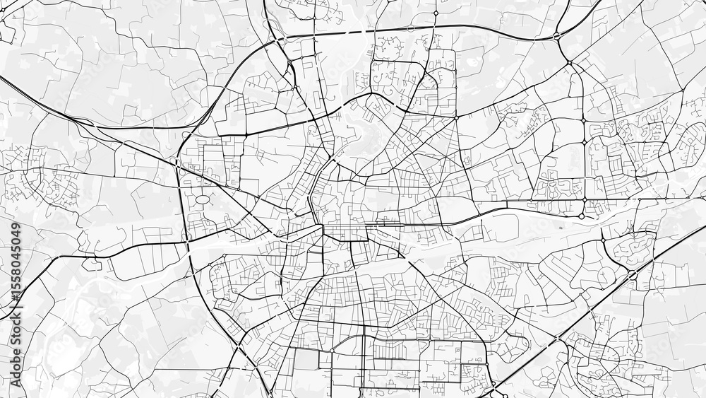 Fototapeta premium Rennes City Map. Minimalist black and white line art poster for printing, wallpaper, wall art for home and office decor