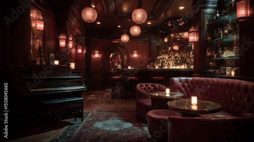 Elegant jazz club interior