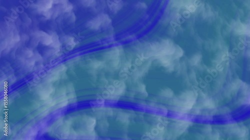 Abstract blue and green cloud patterns with fluid motion, evoking tranquility and creativity
