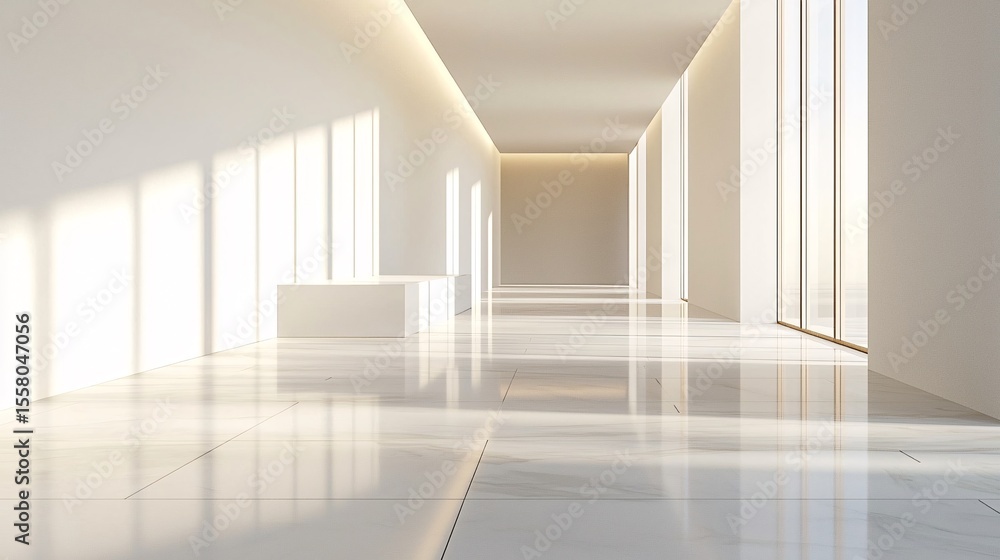 Obraz premium Minimalist style white corridor