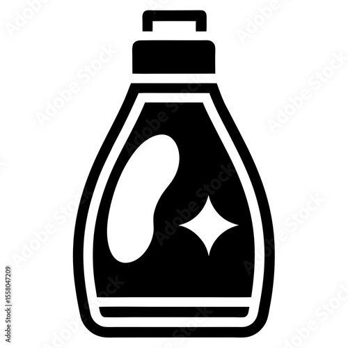 Laundry Detergent Icon Vector | Generative AI & Linocut Silhouette Design