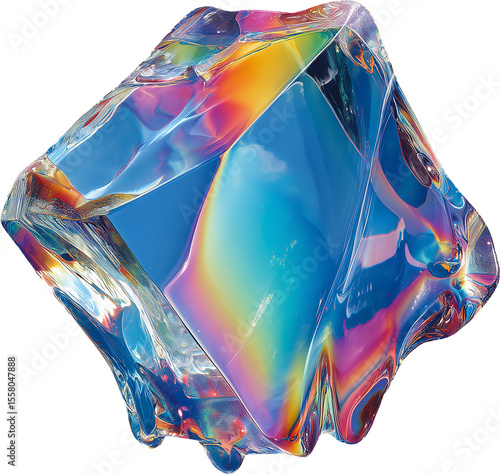 festive rainbow crystal structure.