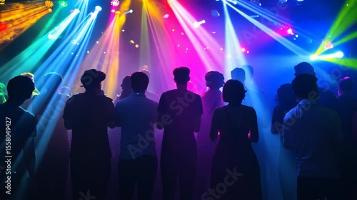 Wallpaper Mural Party crowd under vibrant lights Torontodigital.ca