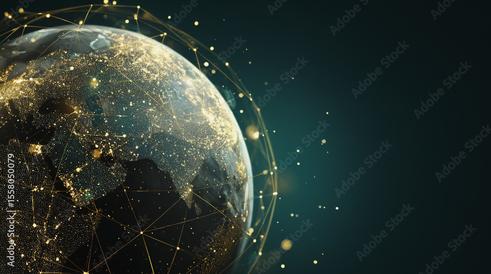 Obraz premium charts and graphs with statistics to innovative analyze business potential and forecast future development of companies growth network points Earth's surface