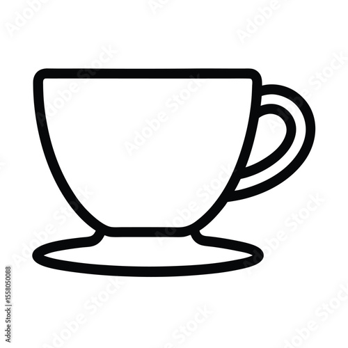Tea Cup Icon Outline Vector Illustration