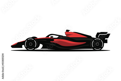 High-speed red race car graphic

