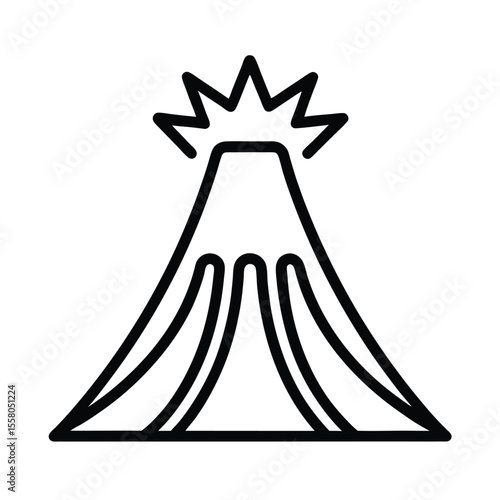 Volcano Icon Outline Vector Illustration
