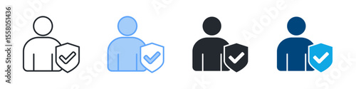 Authority Icon Set Multiple Style. Designed In Outline, Blue, Glyph, Dual Tone