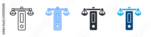 Constitution Icon Set Multiple Style. Designed In Outline, Blue, Glyph, Dual Tone