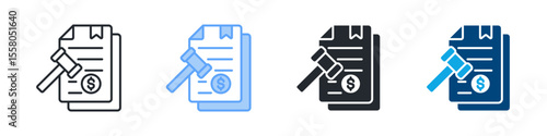 Penalty Icon Set Multiple Style. Designed In Outline, Blue, Glyph, Dual Tone