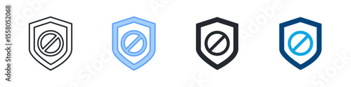 Restriction Icon Set Multiple Style. Designed In Outline, Blue, Glyph, Dual Tone