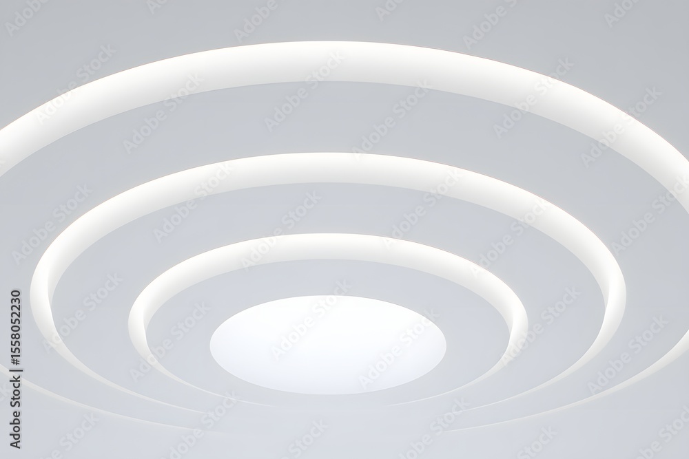 Obraz premium Abstract ring light on a white background, The circular shape adds a sense of flow and rhythm