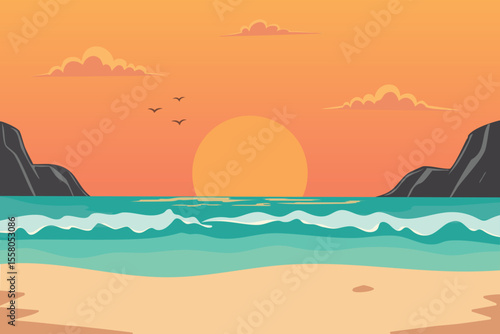 Sunset on a tropical beach