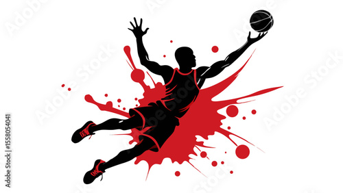 Basketball Dunk Silhouettes – Splash Art Action Series