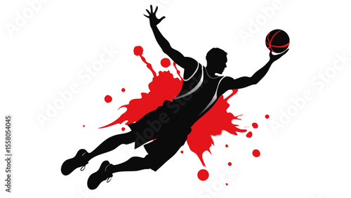 Basketball Dunk Silhouettes – Splash Art Action Series