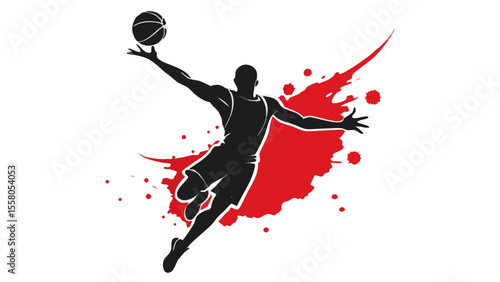 Basketball Dunk Silhouettes – Splash Art Action Series