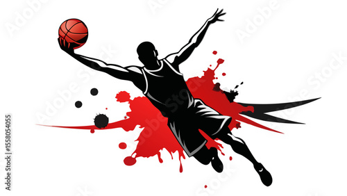 Basketball Dunk Silhouettes – Splash Art Action Series